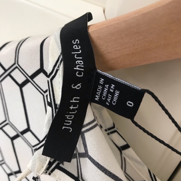 Judith and Charles Ana Silk Blouse -off white/black, brand new! size 00 - Picture 6 of 7